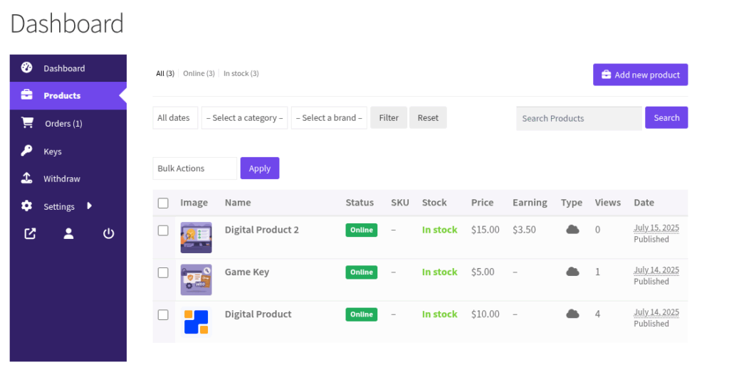wc key manager vendor product list
