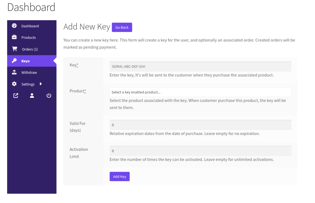 How Vendors Can Add Keys from Their Dokan Dashboard